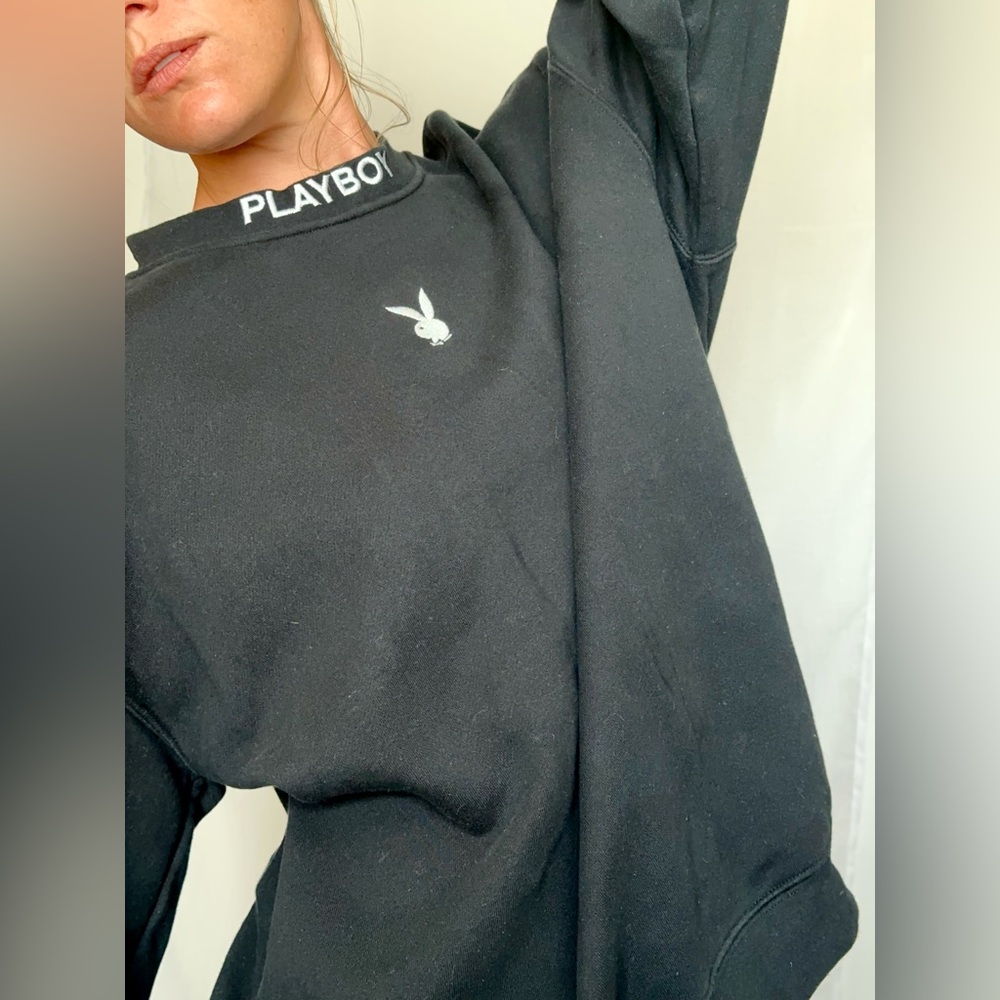 PLAYBOY Black Crewneck with Logo